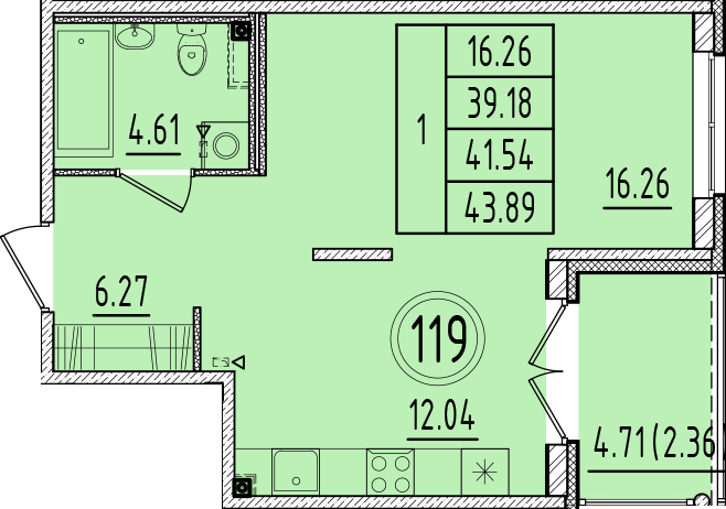 ОК 6.4. корпус 1 квартира 119