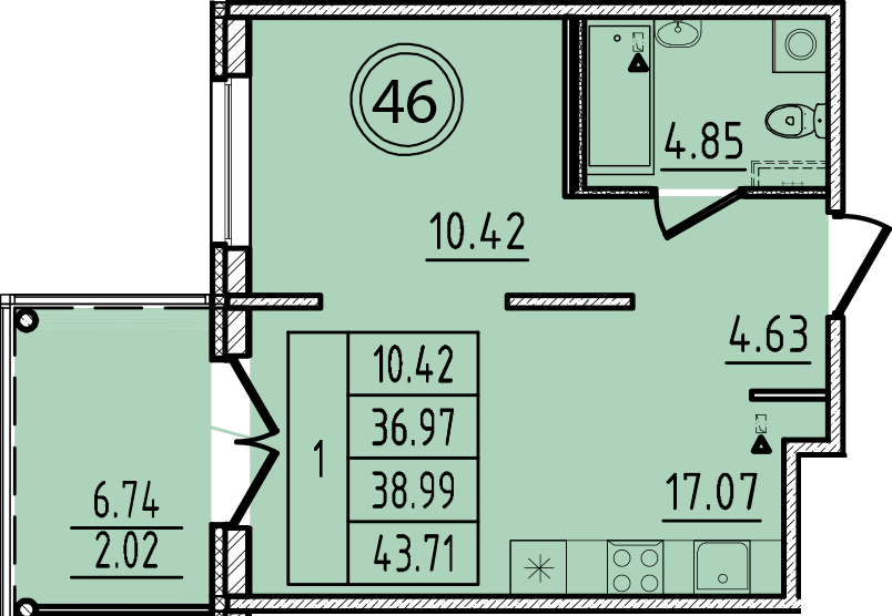 ОК 14 корпус 2 квартира 46