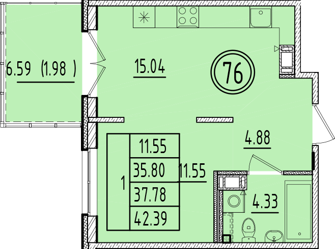 ОК 6.4. корпус 1 квартира 76