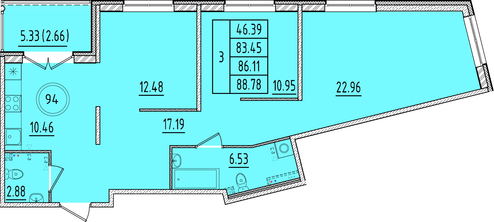 ОК 17 корпус 1 квартира 94