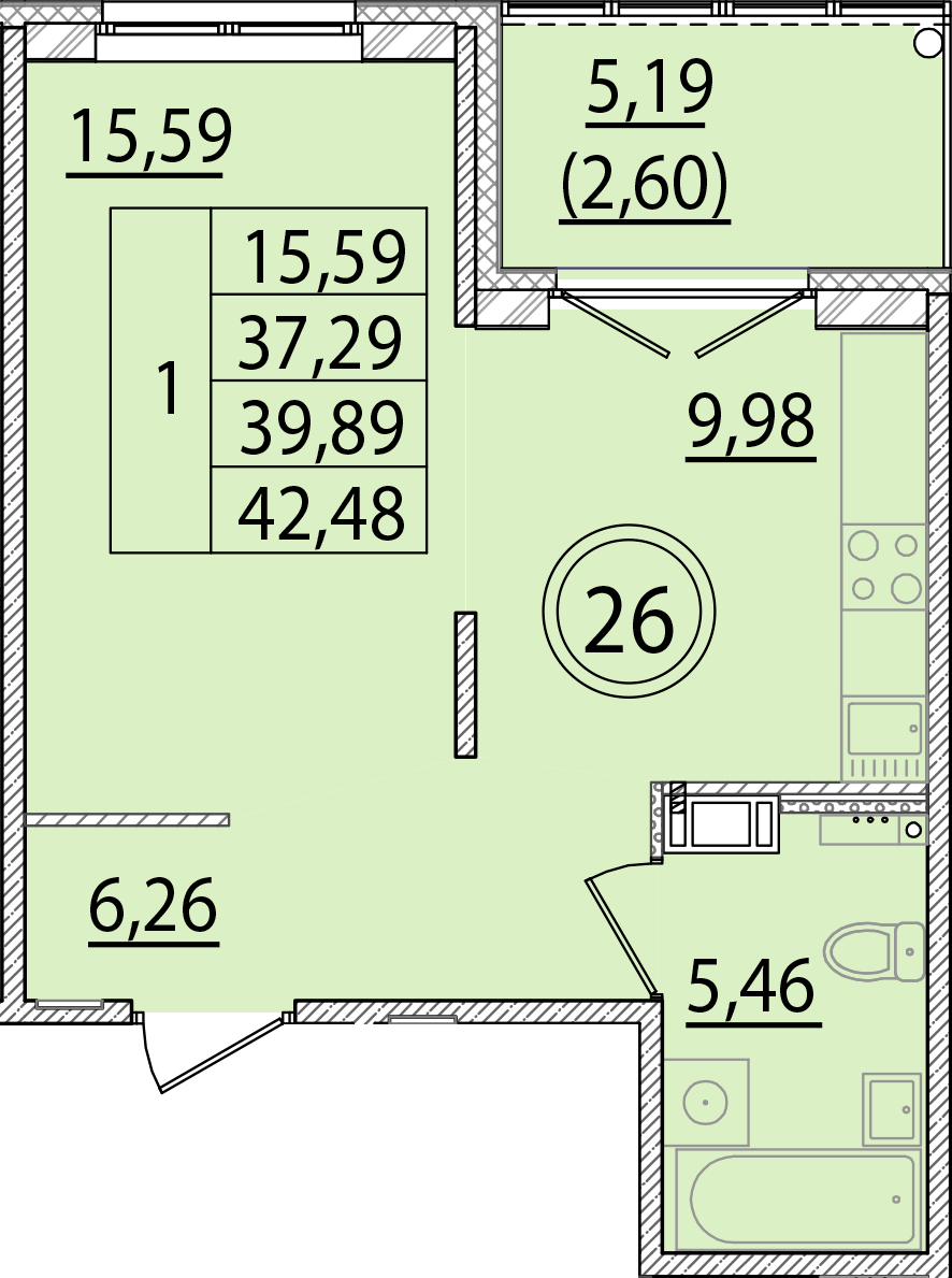 ОК 15 корпус 2 квартира 26