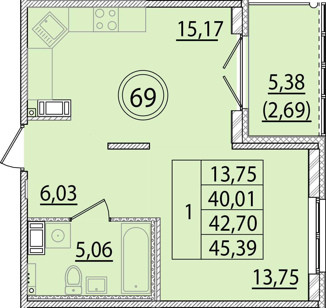 ОК 15 корпус 2 квартира 69