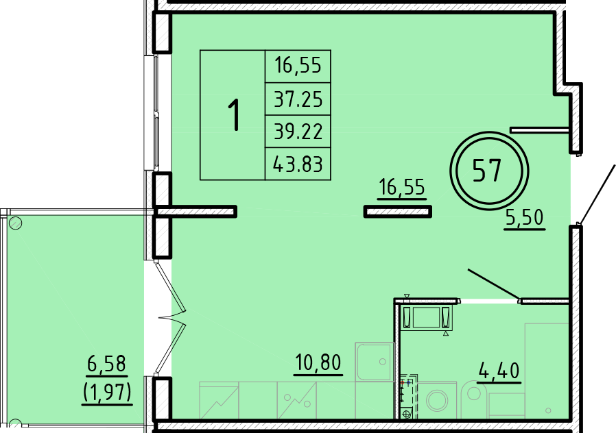 ОК 16 корпус 3 квартира 57