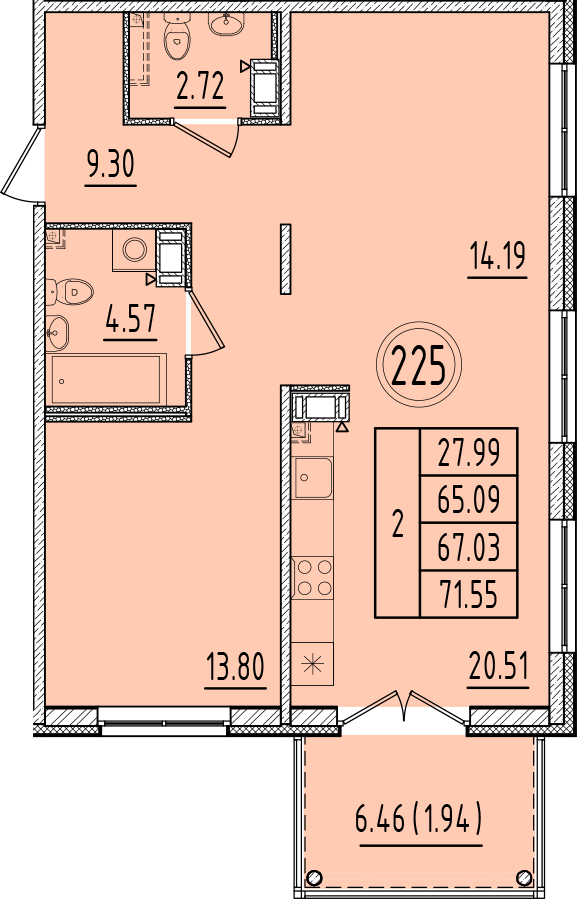 ОК 6.4. корпус 1 квартира 225