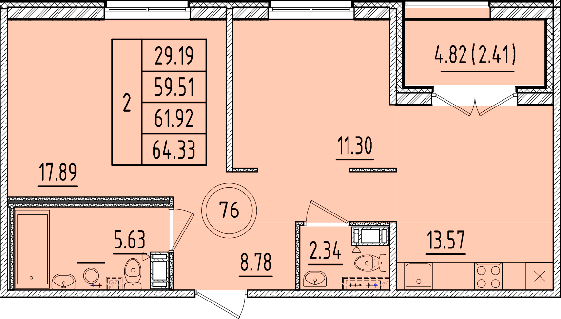 ОК 17 корпус 3 квартира 76
