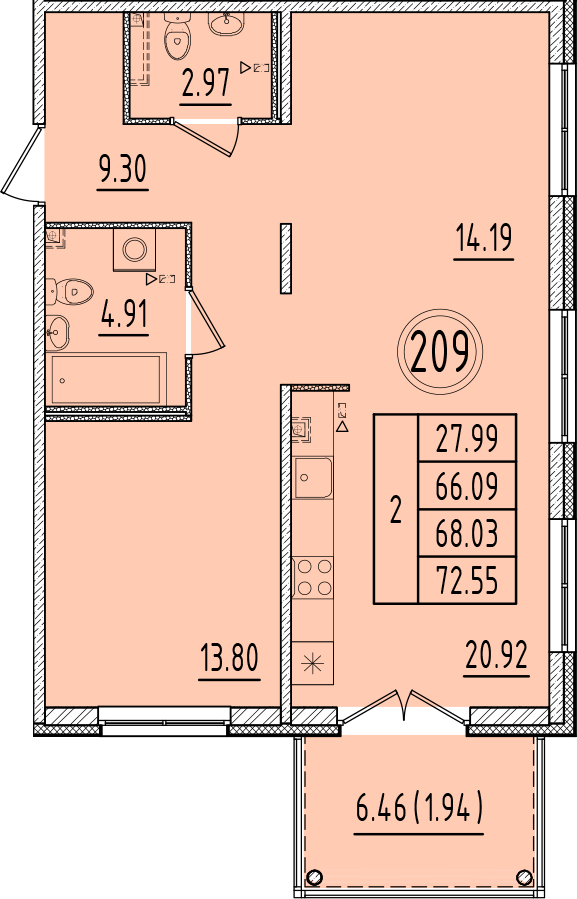 ОК 6.4. корпус 1 квартира 209