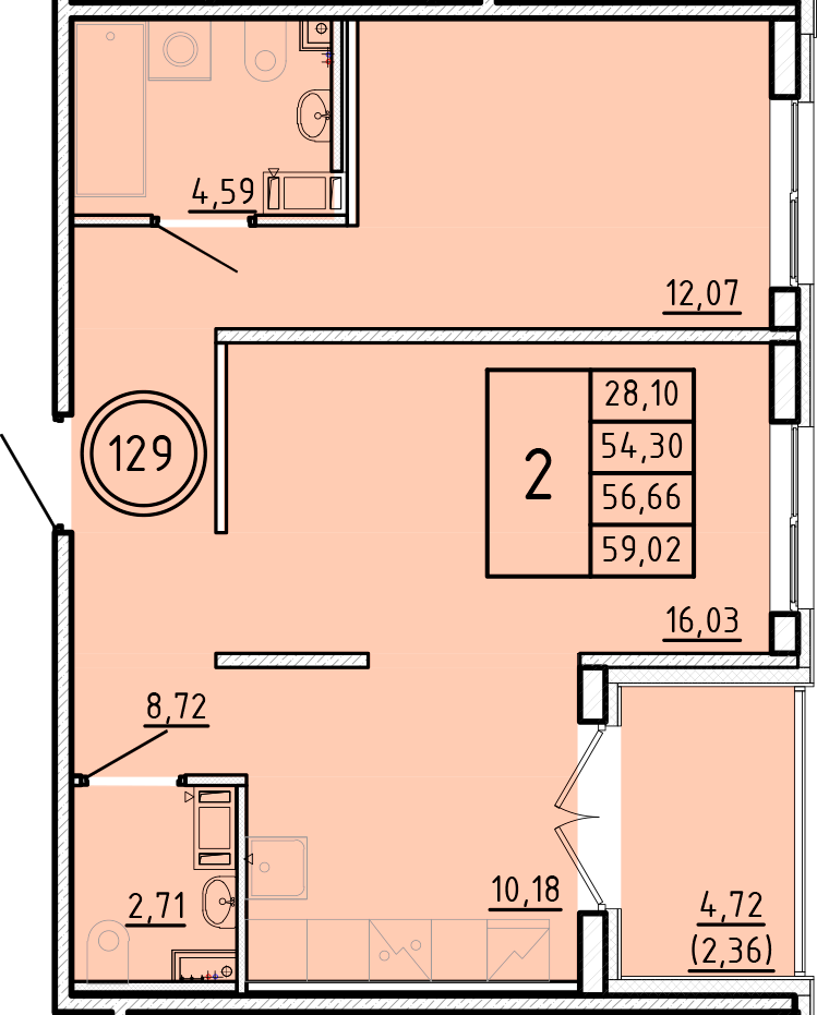 ОК 16 корпус 1 квартира 129