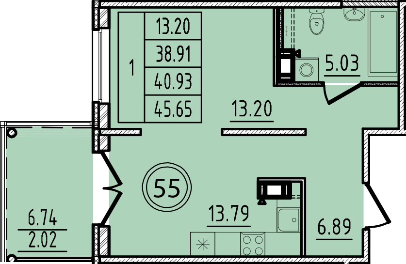 ОК 14 корпус 2 квартира 55