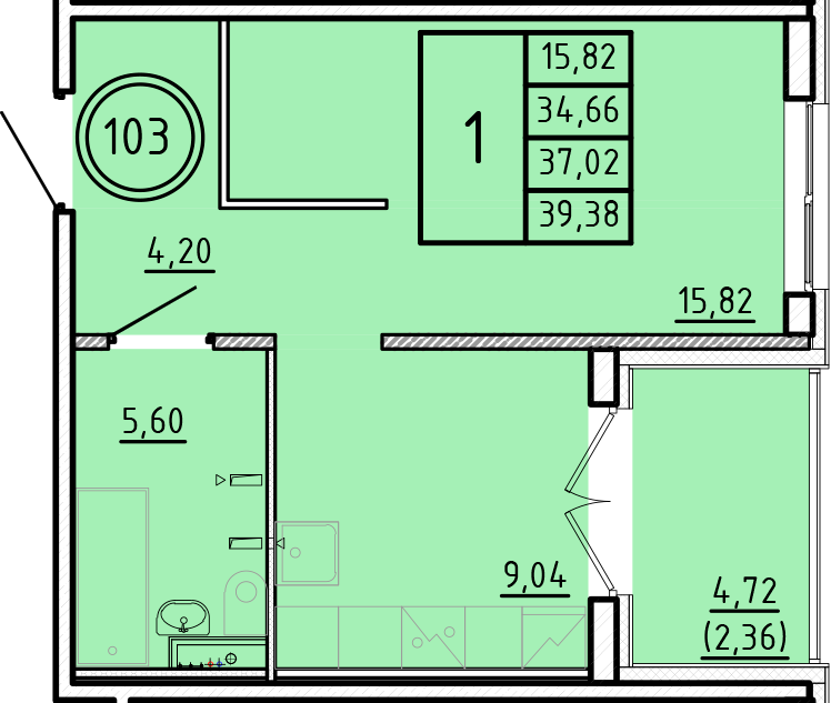 ОК 16 корпус 1 квартира 103