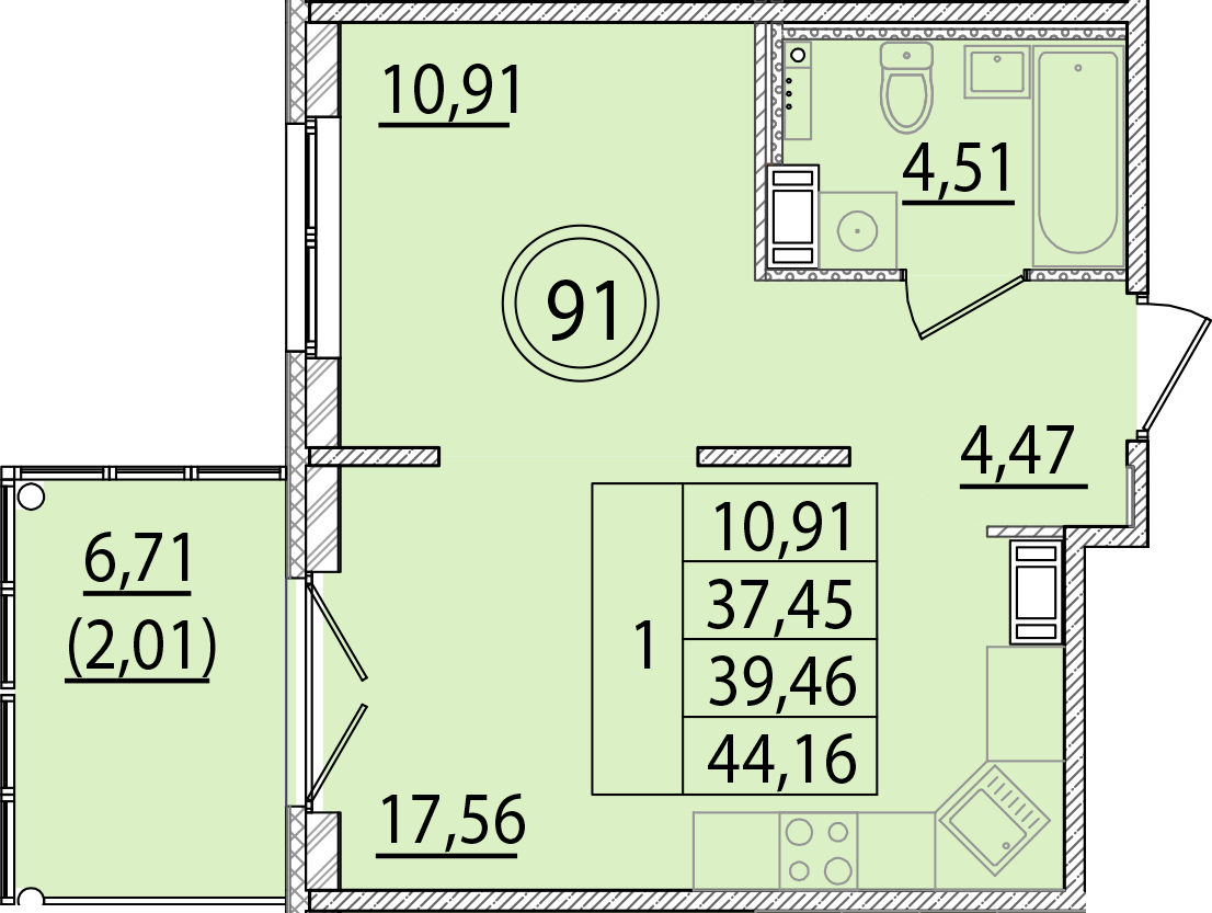 ОК 15 корпус 2 квартира 91